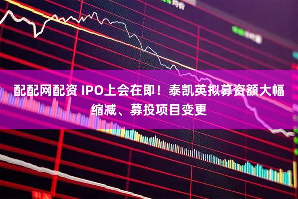 配配网配资 IPO上会在即！泰凯英拟募资额大幅缩减、募投项目变更